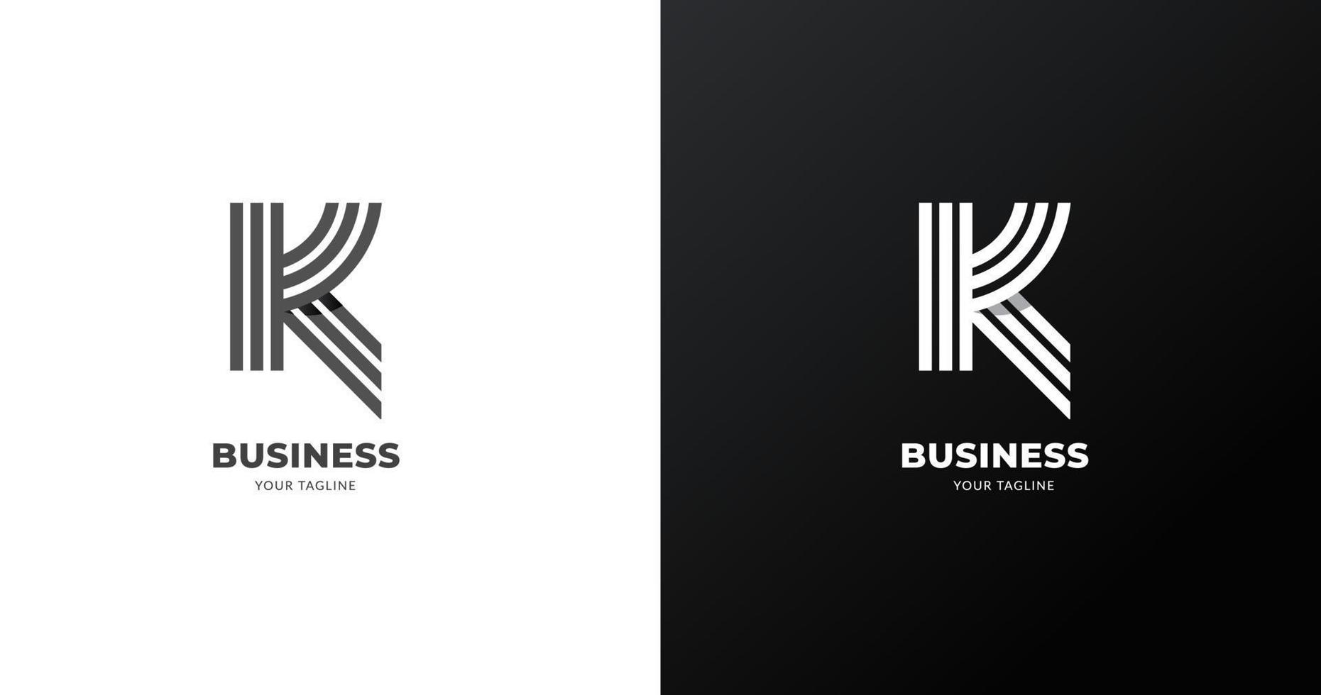 K letter logo minimalist flat line concept design template vector illustration