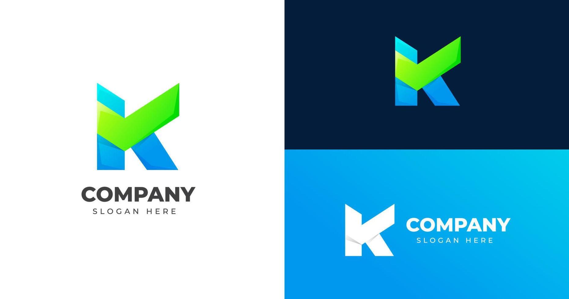 Initial K letter logo design modern elegant concept vector illustration