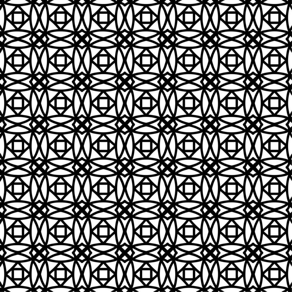 Black and white pattern with round and triangular elements vector