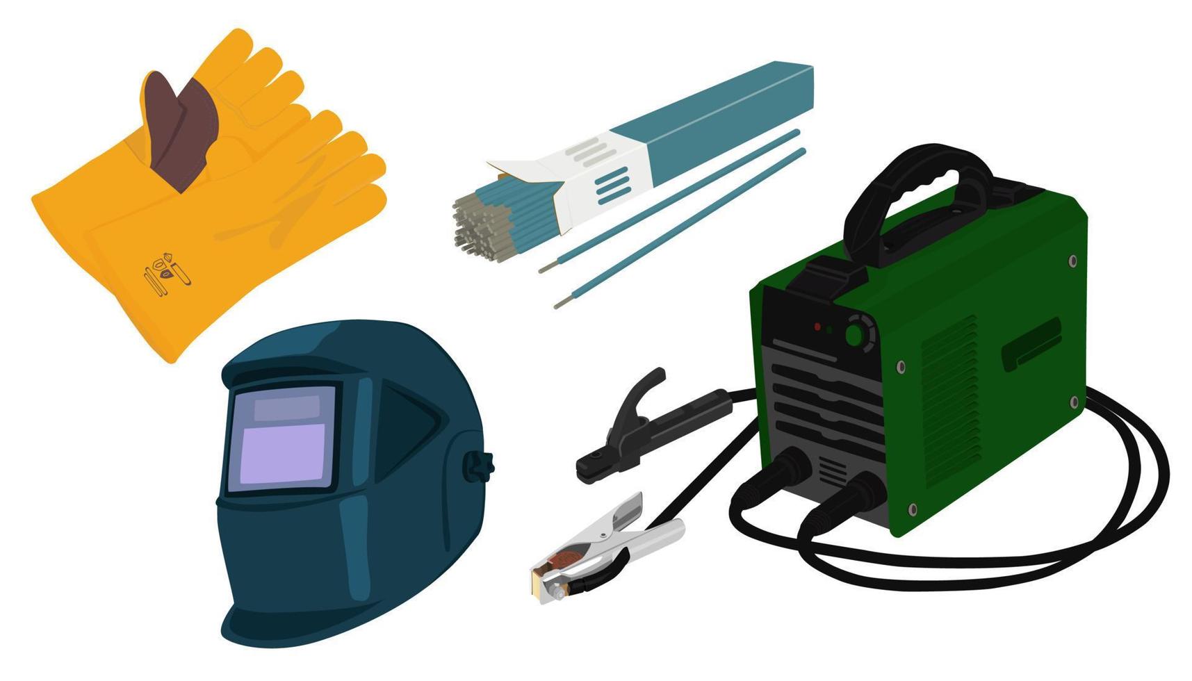 Set of welding equipment. vector