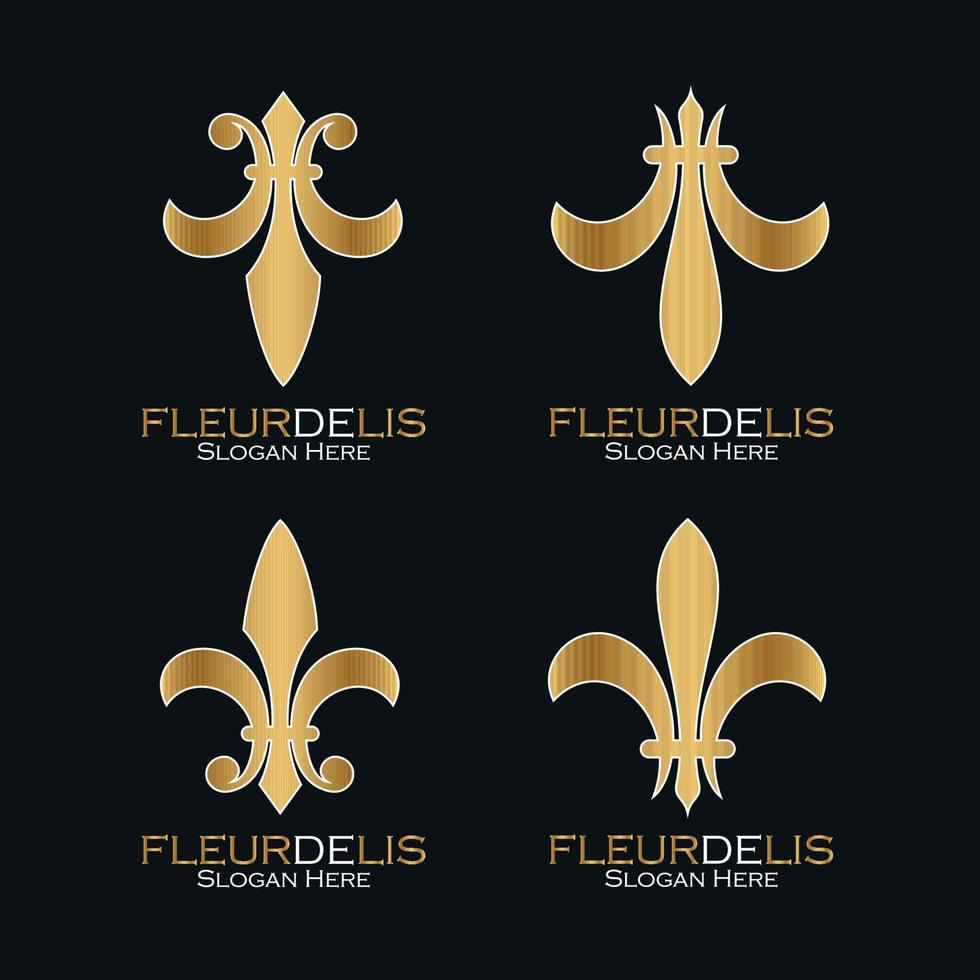 Fleur de lis logo set vector