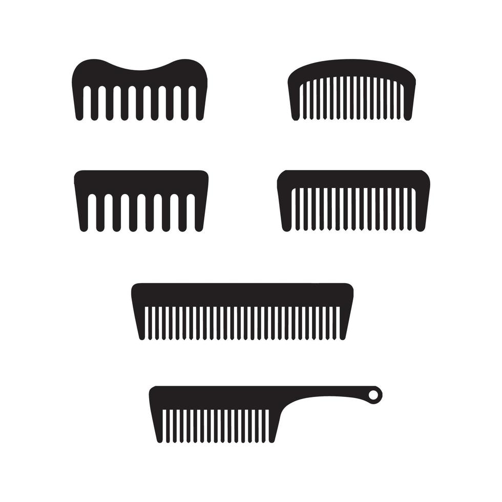 Collection of silhouettes of combs vector