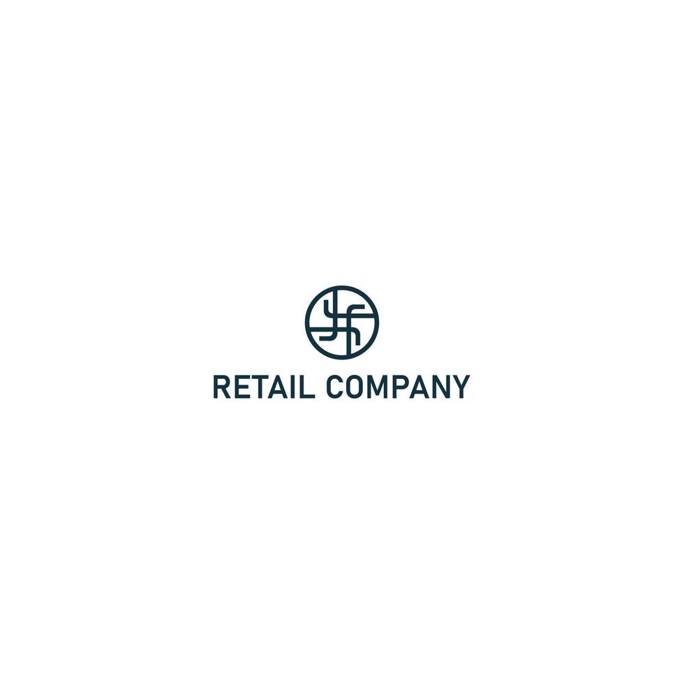 logo design inspiration for eCommerce brand company that inspired from abstract letter r isolated with black circle shape also suitable for the brands or companies that have initial name R or RR vector