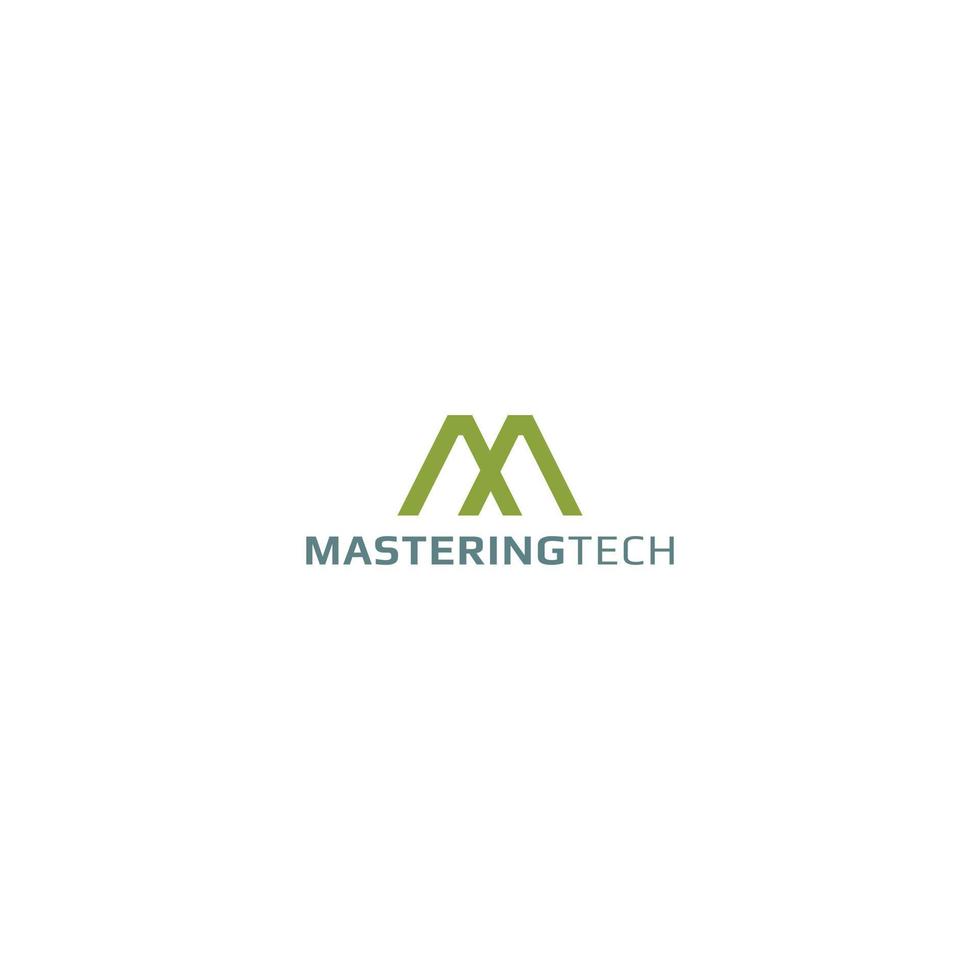 logo design inspiration for internet and technology service in abstract letter M in green color also suitable for the brands or companies that have initial name M vector