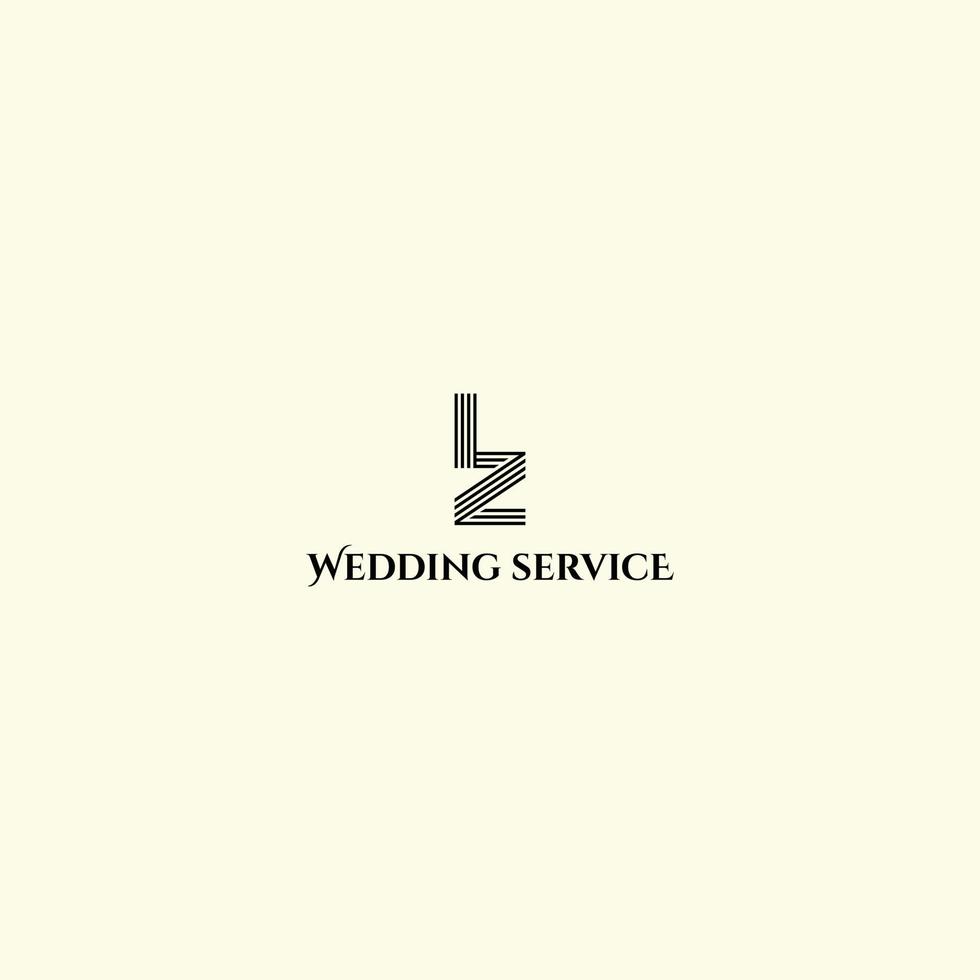 logo design inspiration for event planning for corporate and high-end social events business inspired from abstract letter L and Z isolated in black stripline also suitable for the brand logo or other vector