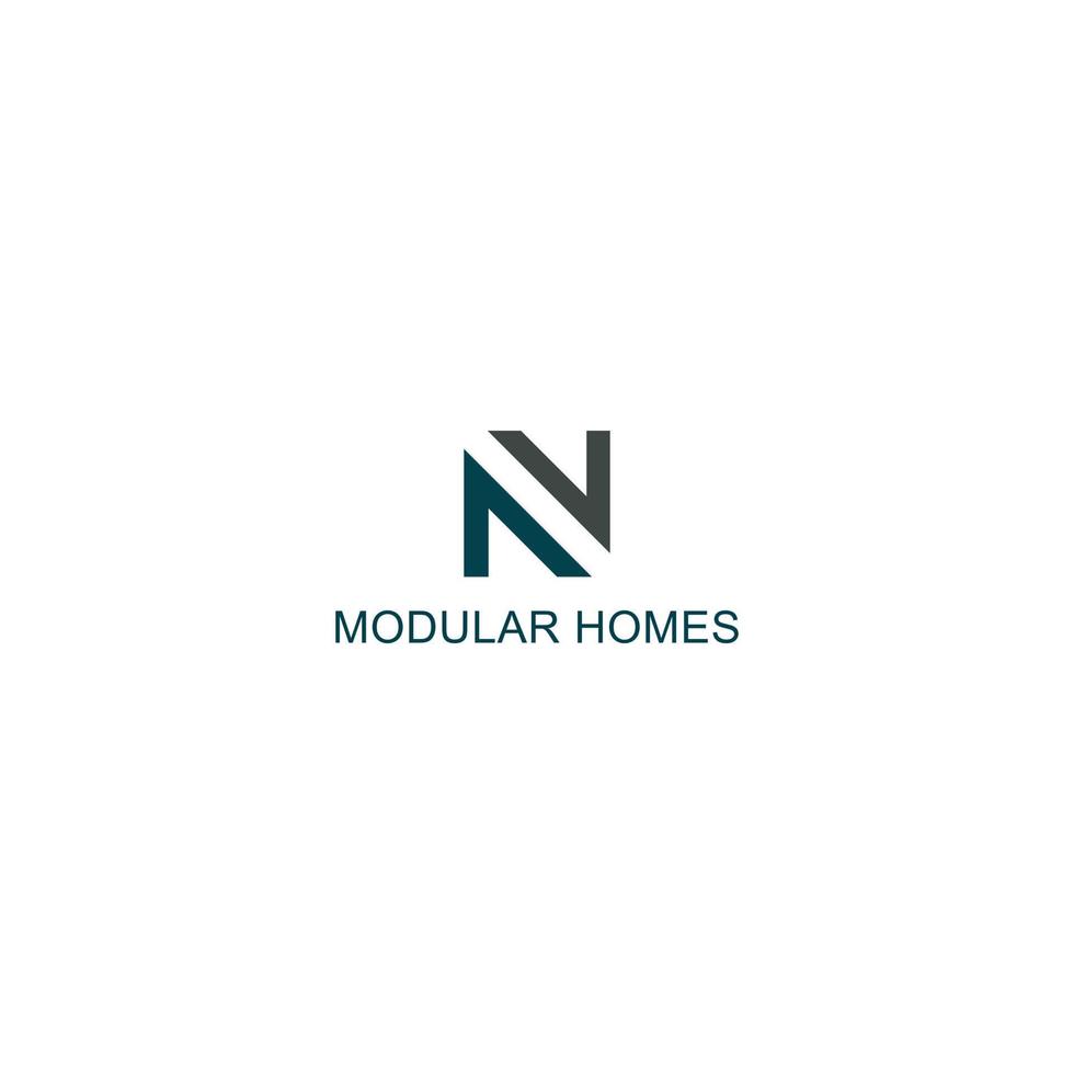 inspiración en el diseño del logotipo para la empresa de casas modulares arquitectónicas inspirada en la letra abstracta n aislada en el fondo blanco también adecuada para las marcas o empresas que tienen el nombre inicial n vector