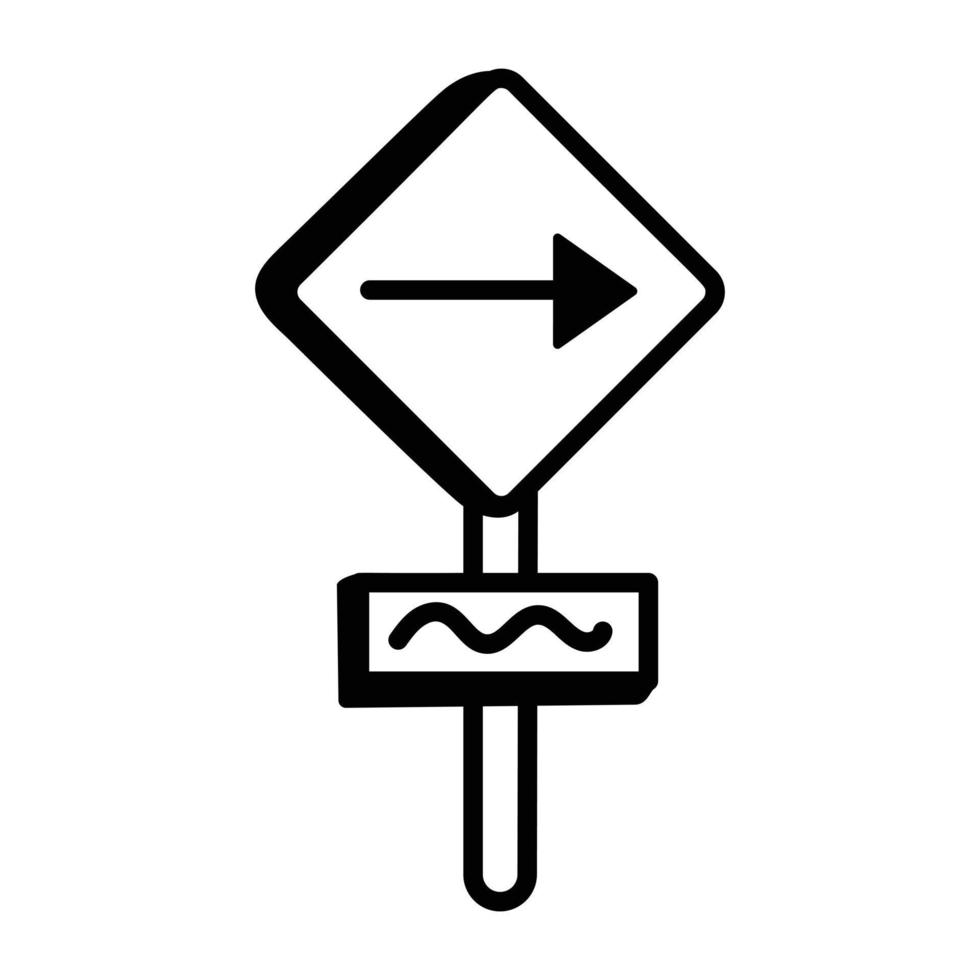 An icon of signpost designed in doodle style vector