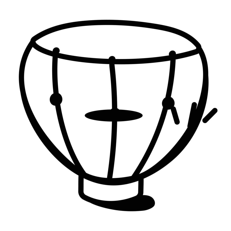 el icono dibujado a mano del tambor es escalable y está listo para usar vector