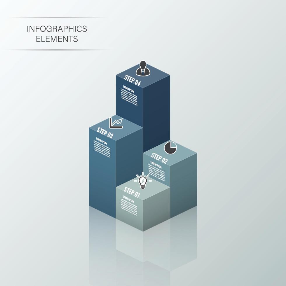 Modern business statistics 3d style options banner. Vector. can be used for workflow layout, diagram, number options, step up options, web design, infographics, timeline. vector