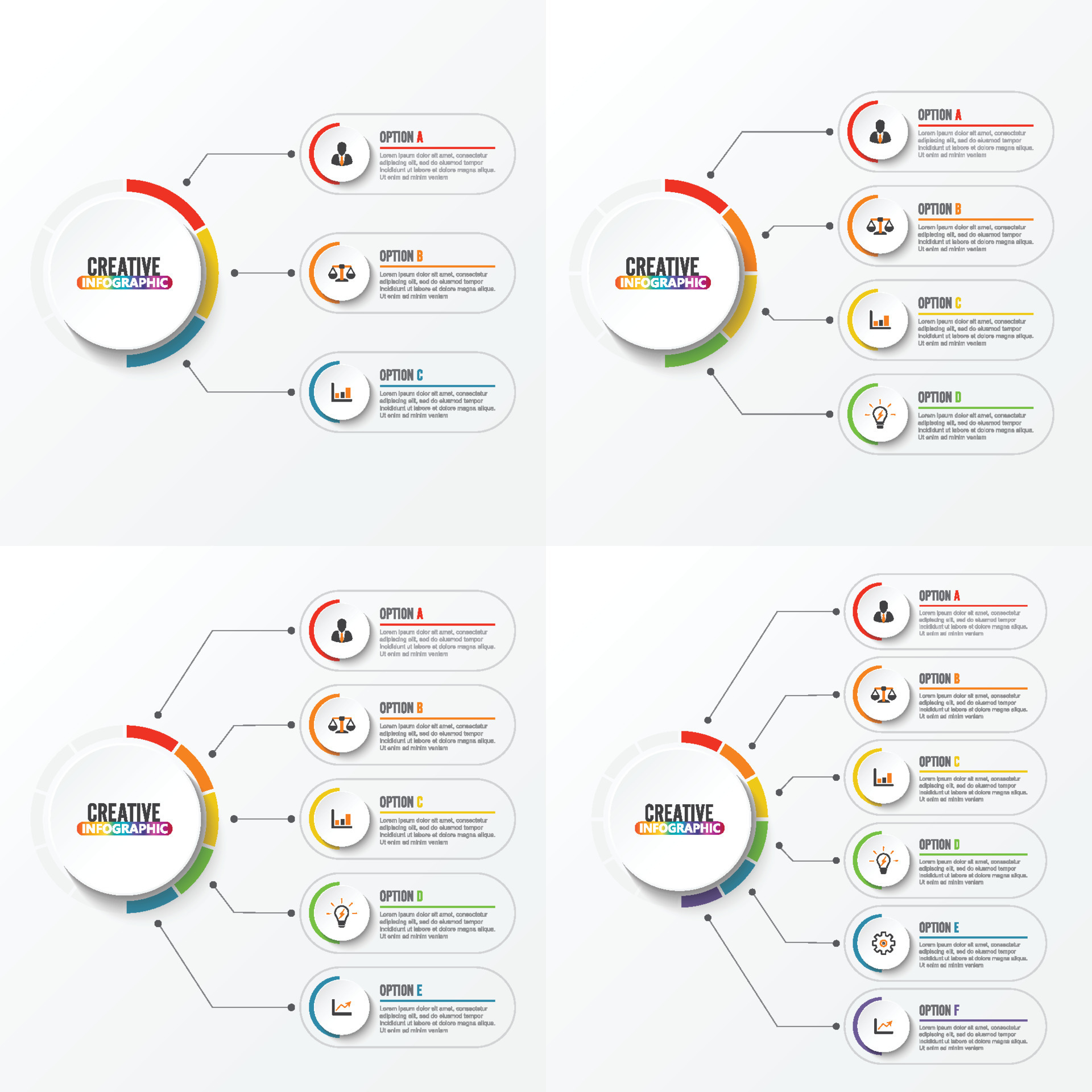 Abstract elements of graph Vector infographic template with ...