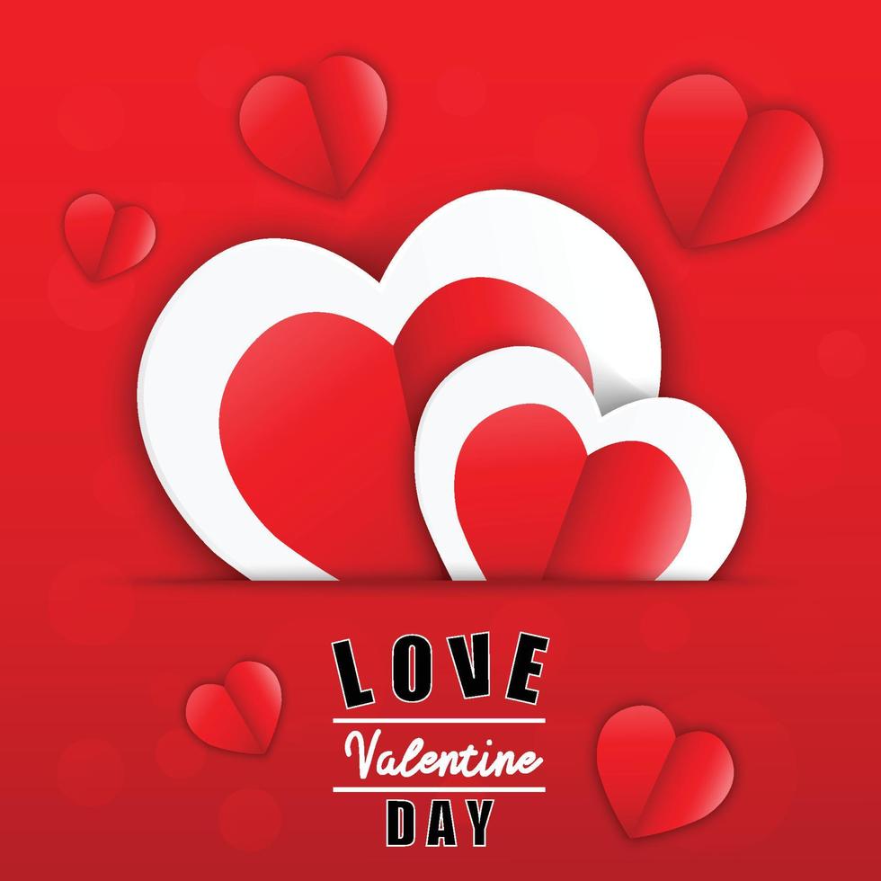 amor para el día de san valentín. feliz día de san valentín y corazón de papel amor para el día de san valentín. feliz día de san valentín y corazón de papel