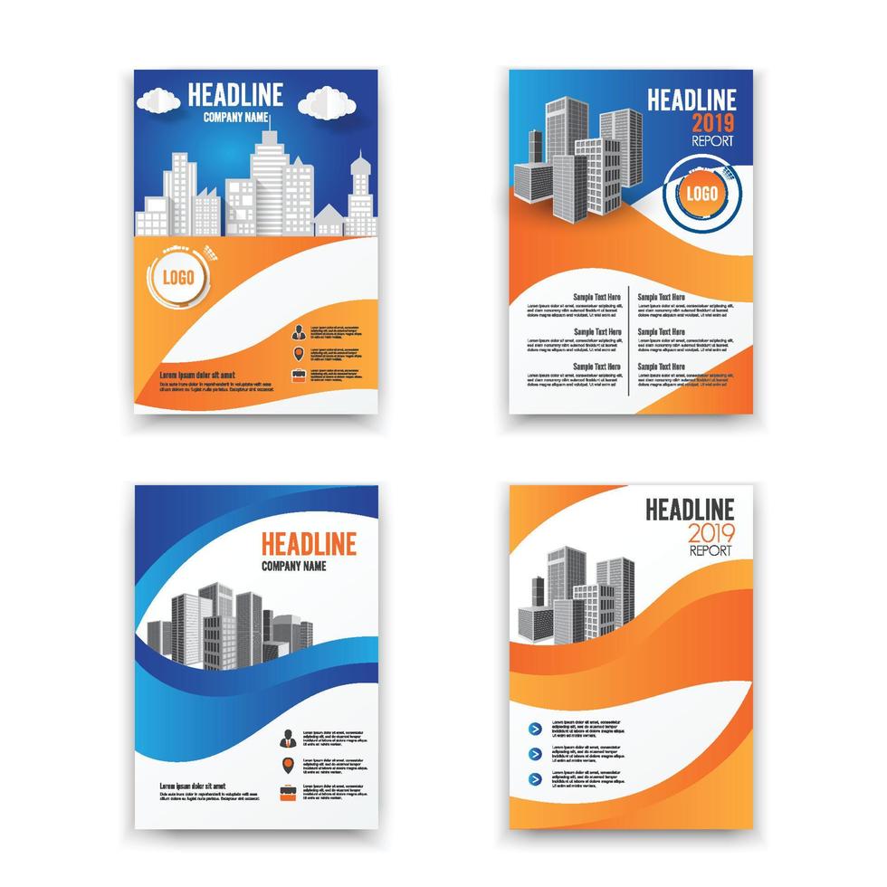 establecer diseño portada cartel a4 catálogo libro folleto folleto diseño informe anual negocio plantilla 2019. se puede utilizar para portada de revista, maqueta de negocios, educación, presentación. vector