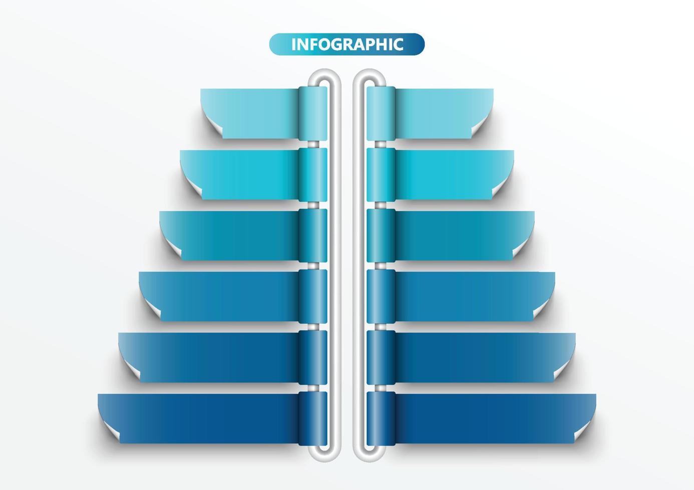 plantilla infográfica vectorial con etiqueta de papel 3d, círculos integrados. concepto de negocio con 12 opciones. para contenido, diagrama, diagrama de flujo, pasos, partes, infografías de línea de tiempo, flujo de trabajo, gráfico. vector