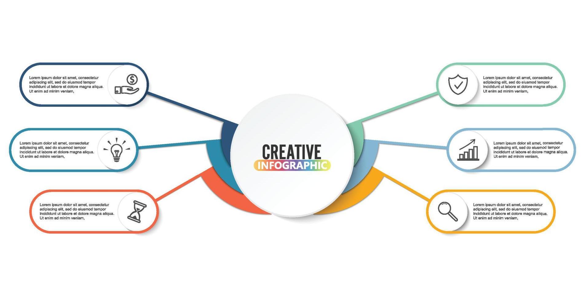 plantilla de infografía vectorial con etiqueta de papel 3d, círculos integrados. concepto de negocio con opciones. para contenido, diagrama, diagrama de flujo, pasos, partes, infografías de línea de tiempo, diseño de flujo de trabajo, gráfico vector