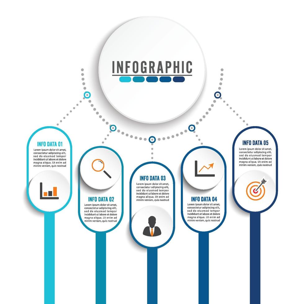 Abstract infographics number options template. Vector illustration. Can be used for workflow layout, diagram, business step options, banner, web design.