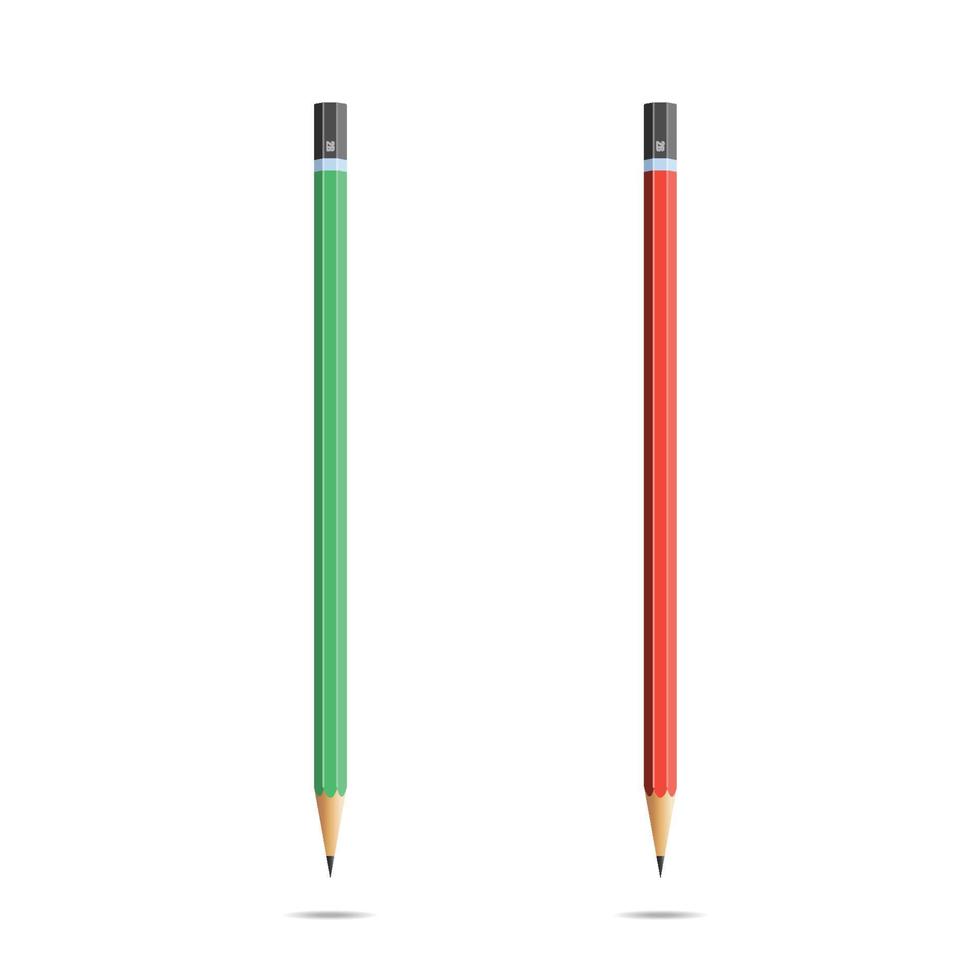 Realistic vector classic pencils design.