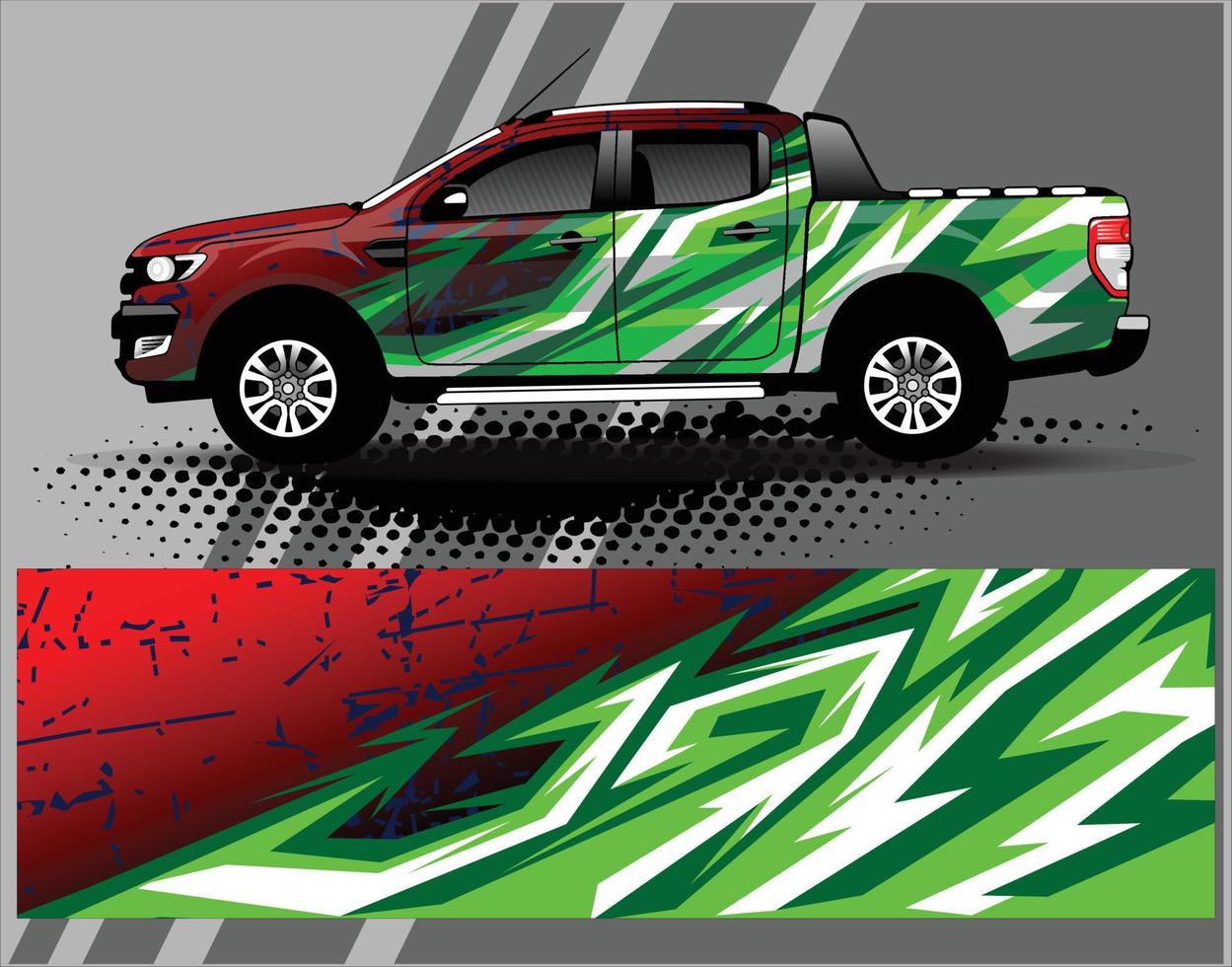 Car wrap design vector. Graphic abstract stripe racing background kit designs for wrap vehicle, race car, rally, adventure and livery vector