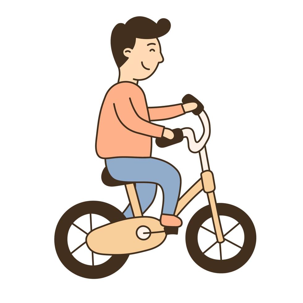 bicicleta. icono de doodle de niño y familia dibujado a mano vector