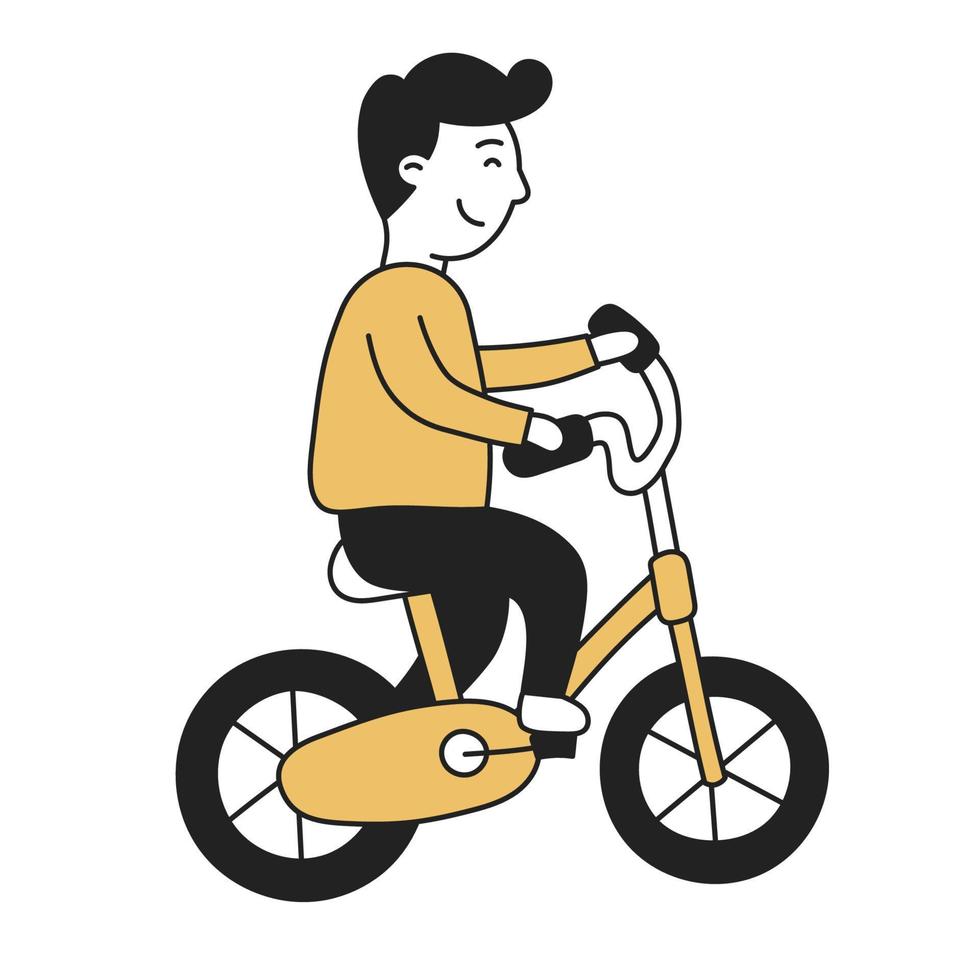 Bicycle. Hand Drawn Kid and Family doodle icon vector