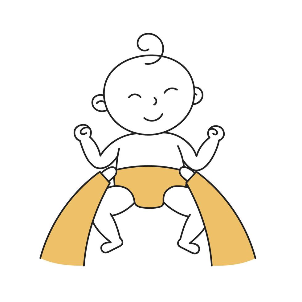 Diapers changing. Hand Drawn Kid and Family doodle icon vector