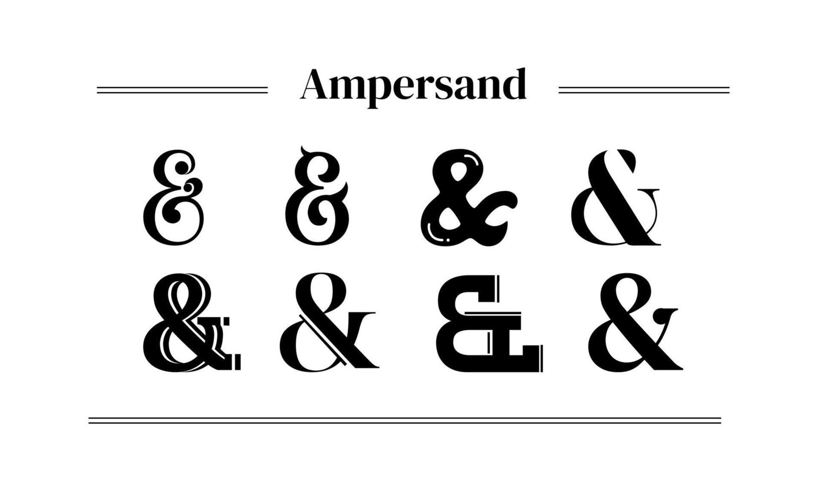 Ampersand alphabet wedding invitation. Typography sand serif, decorative, ornament, element stock vector. vector