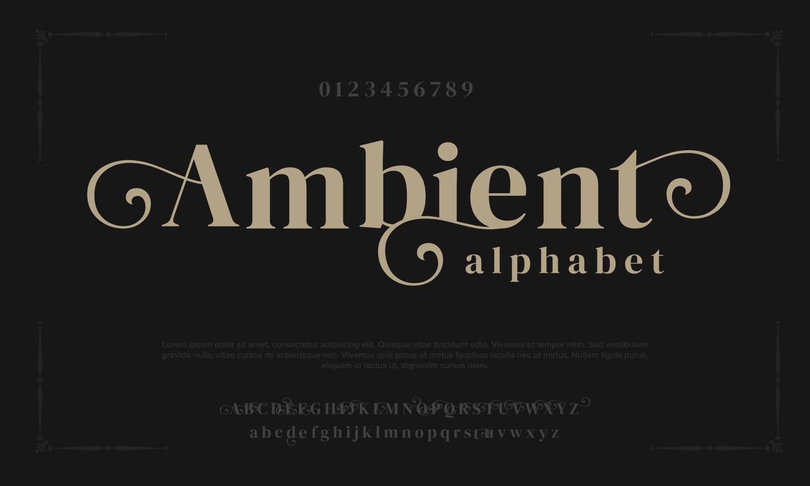 PrintPremium luxury elegant alphabet letters and numbers. Elegant wedding typography classic serif font decorative vintage retro. Creative vector illustration