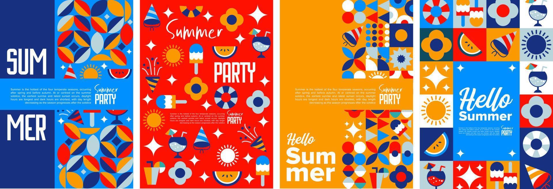 plantilla de póster de vacaciones de verano. volante abstracto fondo verano. ilustración de vector de portada de libro creativo