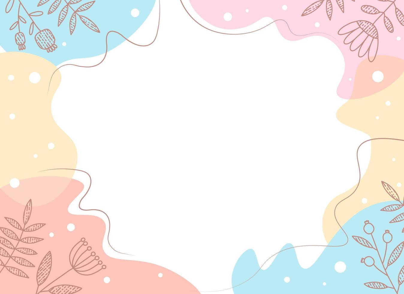 Background with floral pattern in pastel colors with place to copy design templates of greeting card or cover. Template for social networks vector