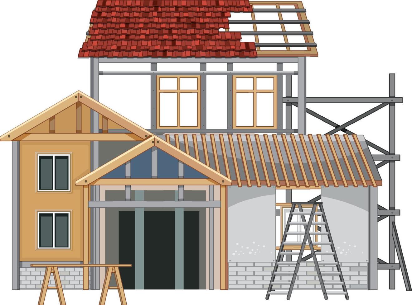 House construction site concept vector