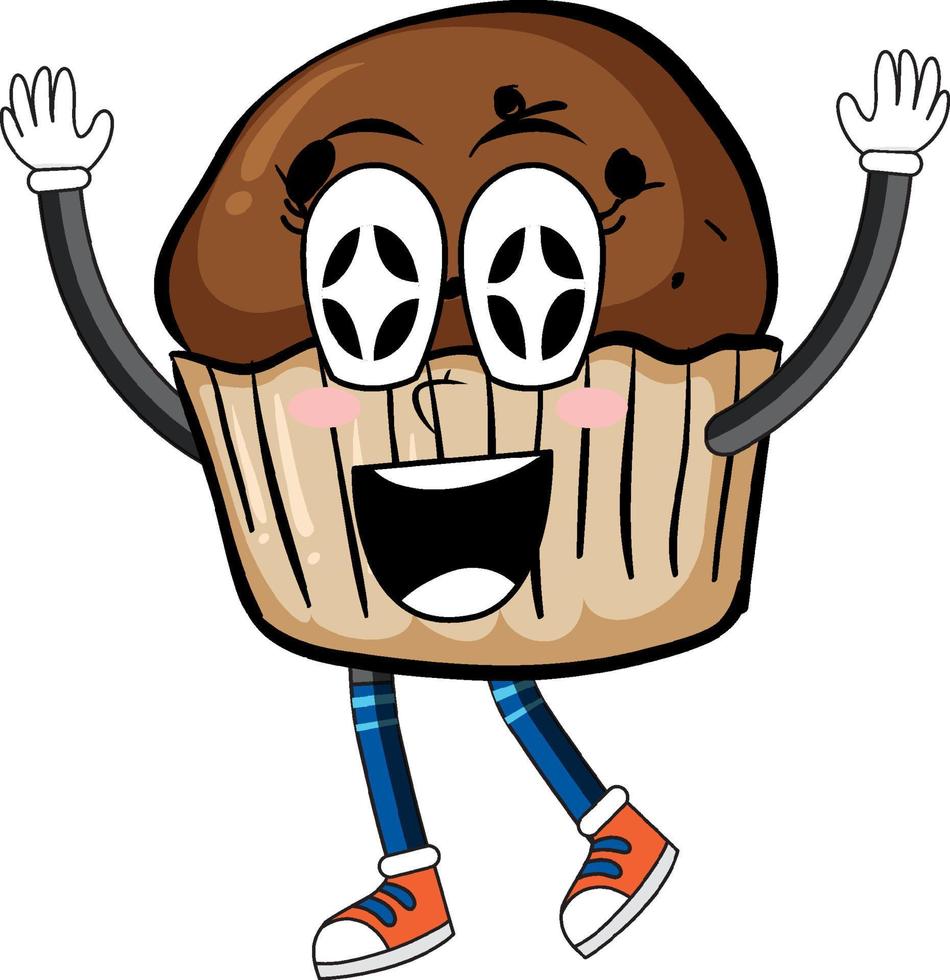 Muffin with arms and legs vector