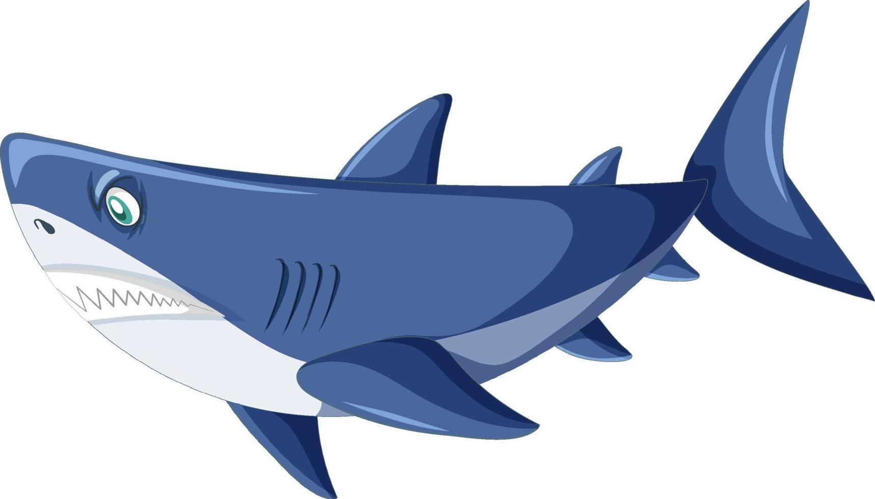 Aggressive great white shark cartoon vector