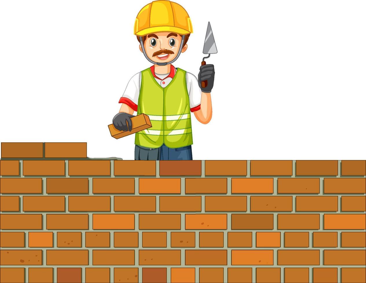 Construction worker cartoon character vector