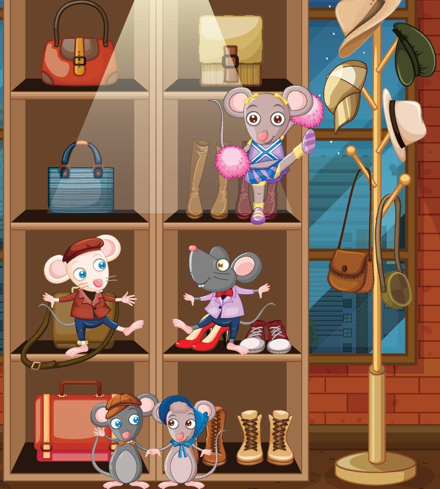 Many rats dancing in the shop vector