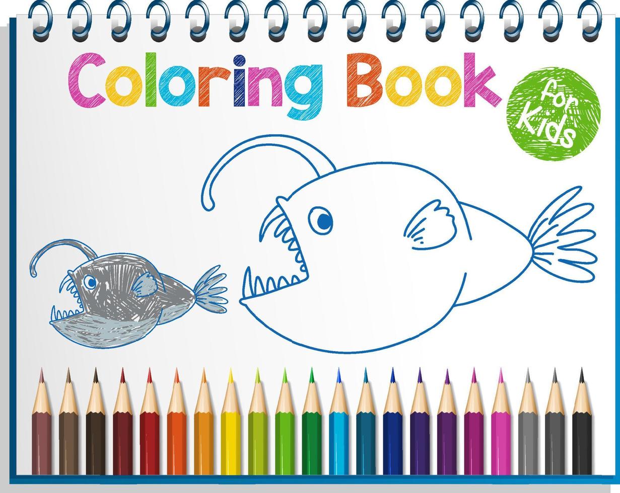 Colouring book template for kids vector