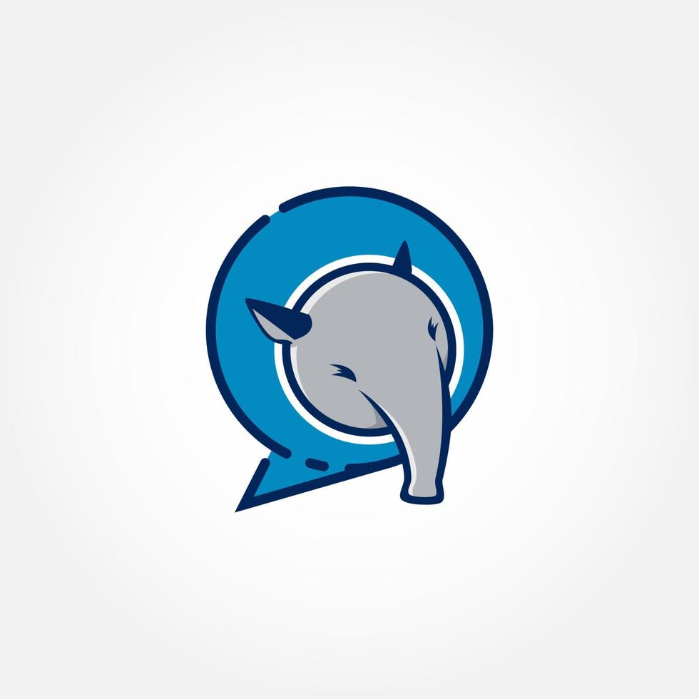 Logo Illustration Mascot Of Tapir With Baloon Chat vector