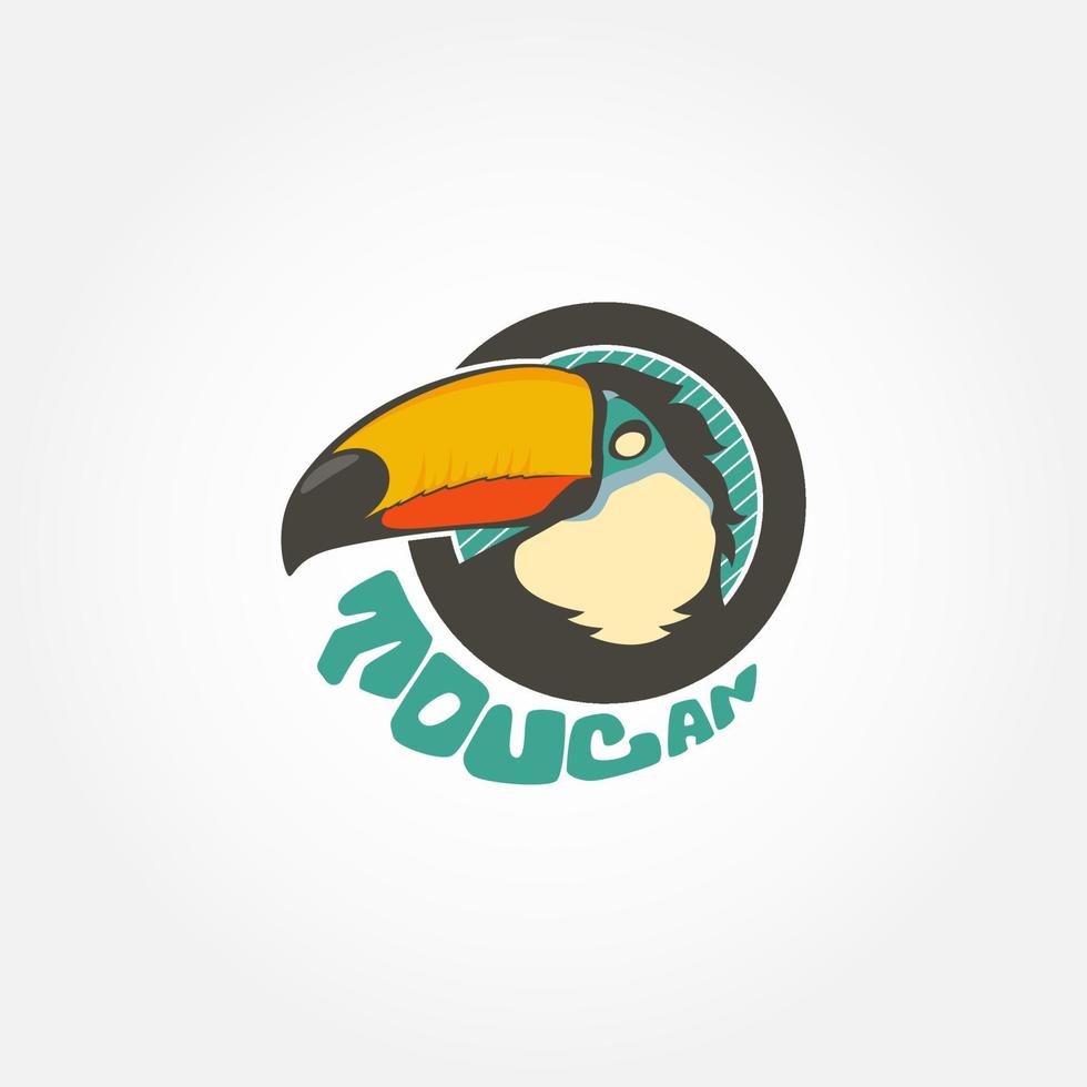 ilustración del logotipo del pájaro tucán vector