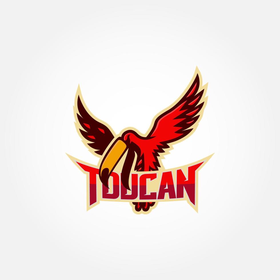 mascota de ilustración de logotipo de tucán con estilo e-sport vector