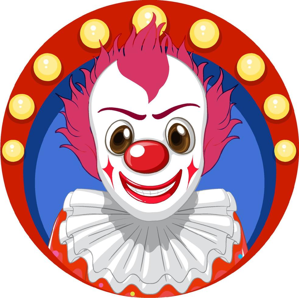 Cartoon clown with red nose vector