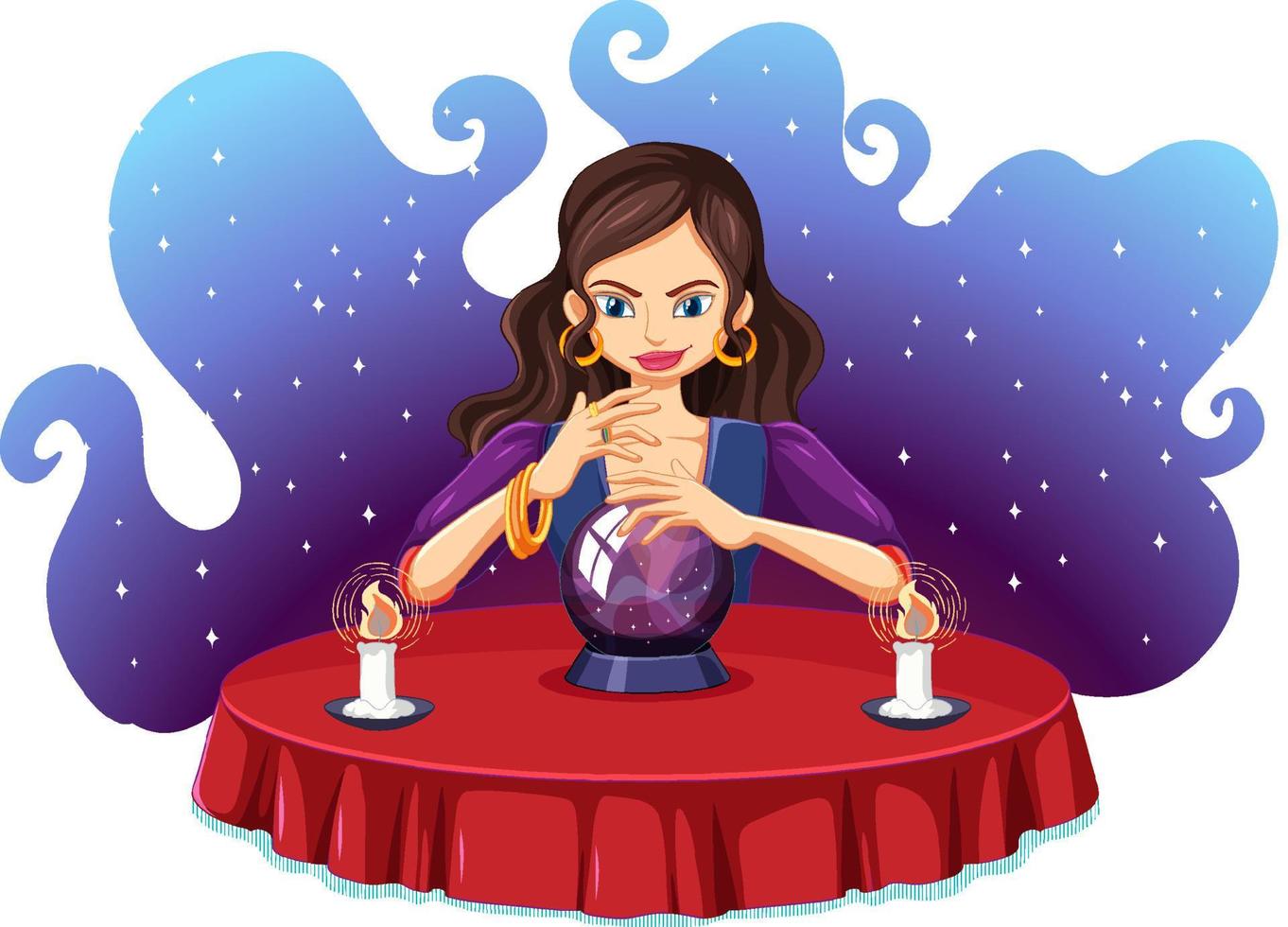 Fortune teller and crystal ball vector