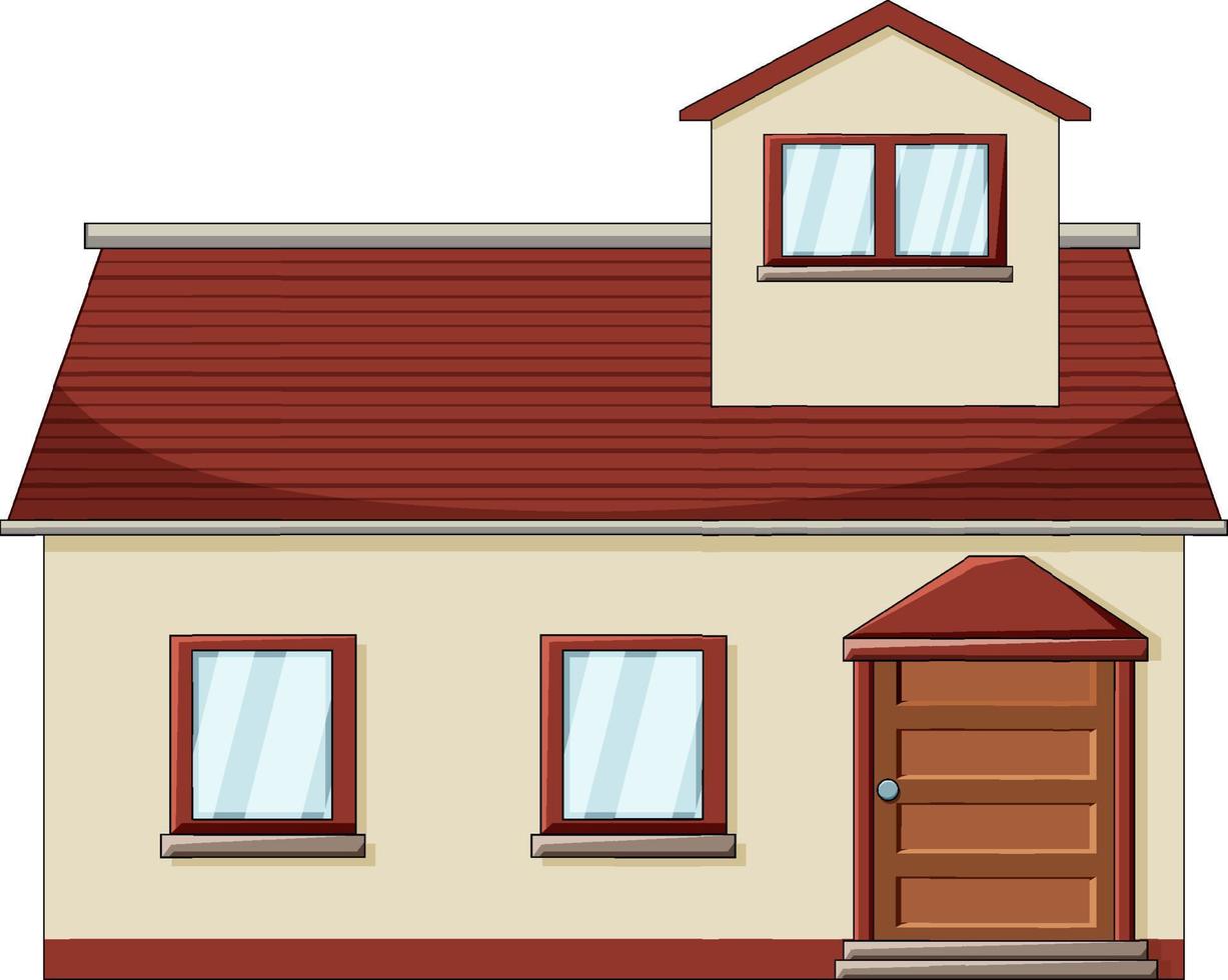 House with red roof vector