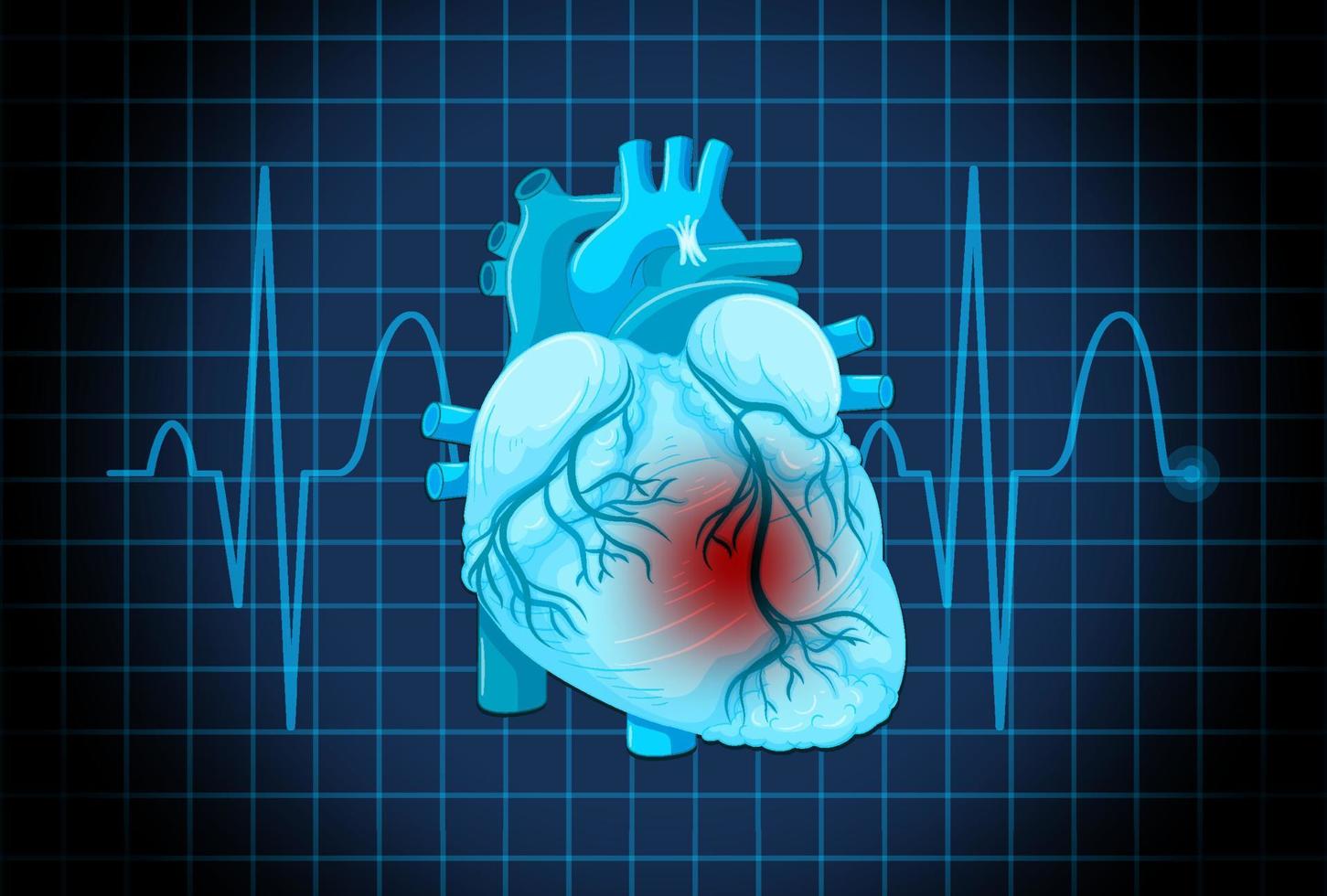 símbolo de la enfermedad del corazón humano vector