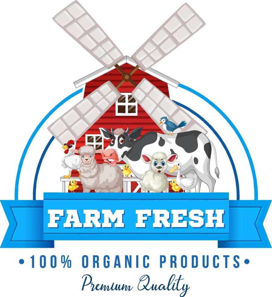 Logo design with farm animals vector