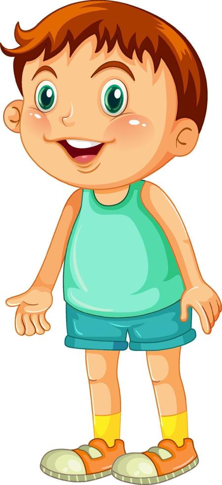 Happy young boy cartoon character standing vector