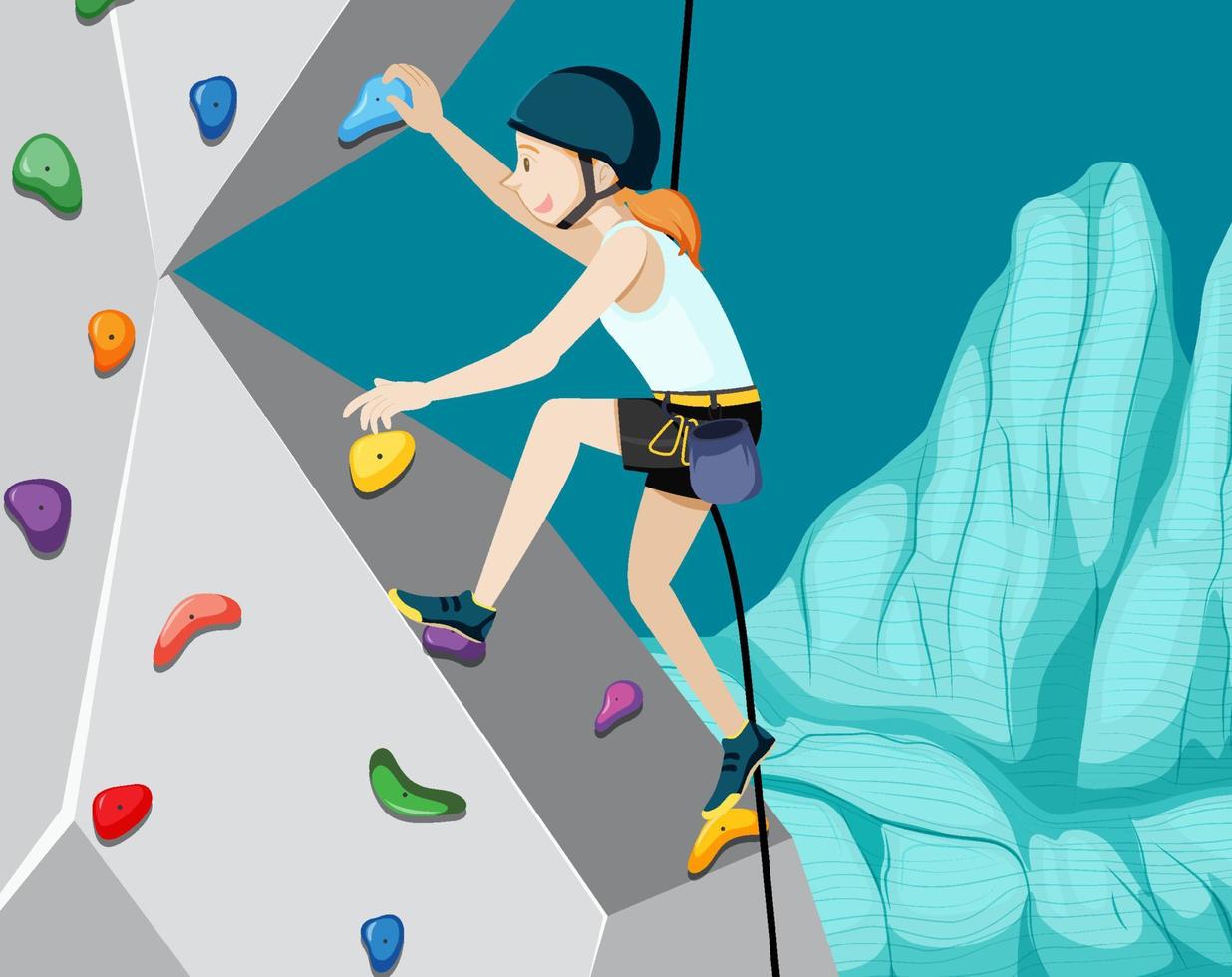 Indoor rock climbing gym vector