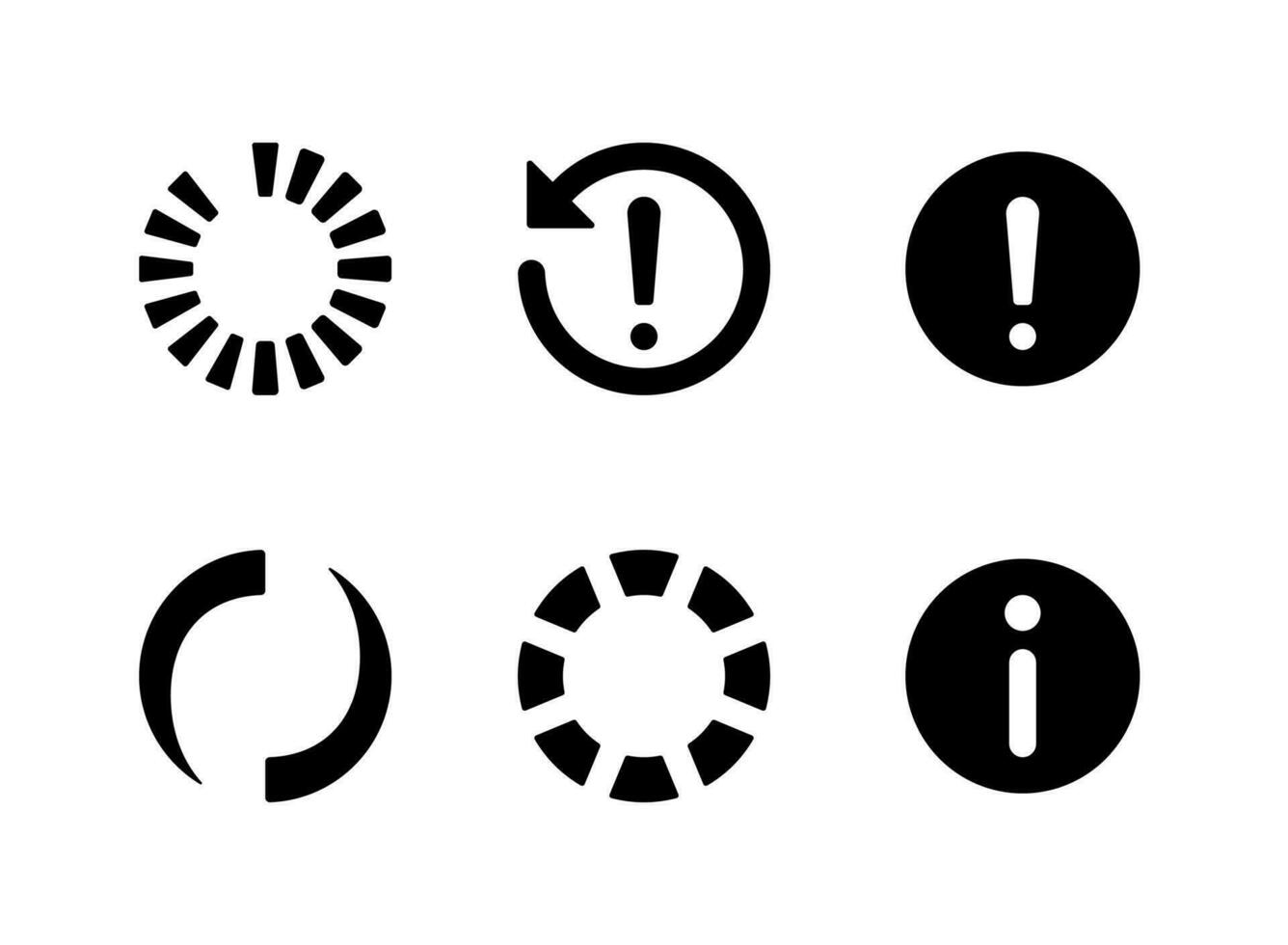 Simple Set of User Interface Related Vector Solid Icons. Contains Icons as Exclamation, Loading and more.