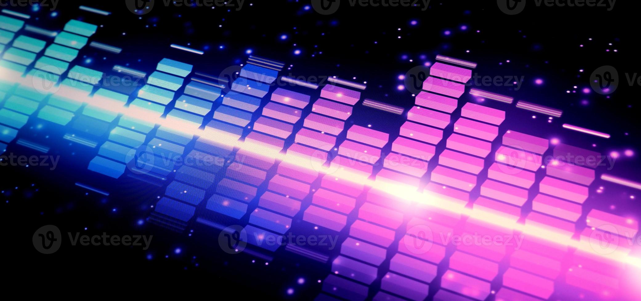Sound equalizer. Wave pattern of music sounds element on monitor screen. photo