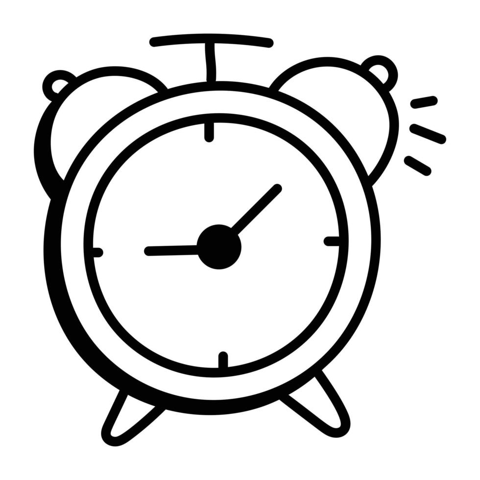Alarm clock hand drawn icon is ready for premium use vector