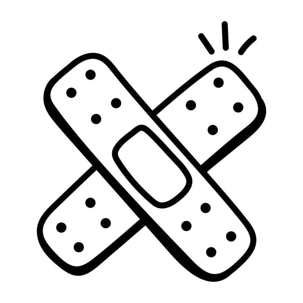 Doodle icon of bandage in vector format