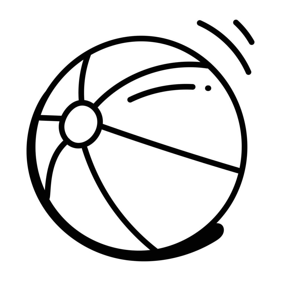 mira este icono de dibujo de pelota de playa vector