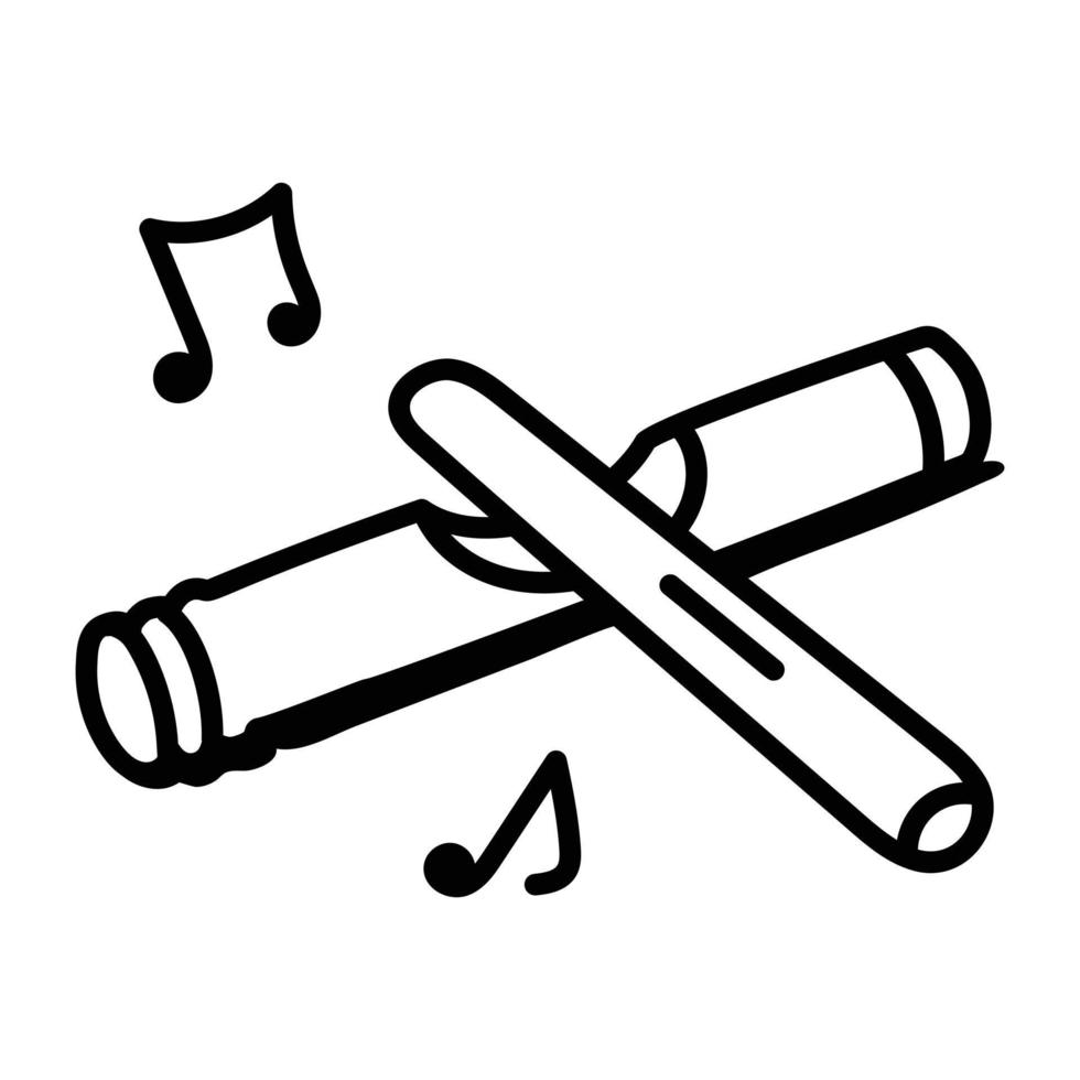 A captivating doodle icon of claves vector